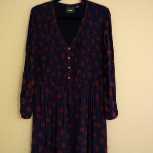 Navy/Maroon Heart Dress